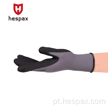 Hespax nylon nylon nitrila acabamento arenoso Luvas duráveis ​​de óleo